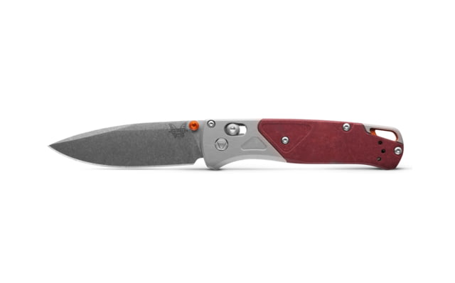 Benchmade Bugout Folding Knife 3.24in CPM S90V Stainless Steel Drop Point Aluminum/Richlite Ash Gray/Redstone