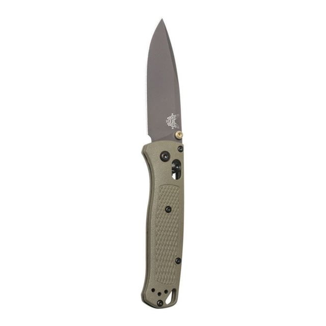 Benchmade Bugout Folding Knife 3.24 in CPM-S30V Gray Coated Drop Point Blade Grivory Olive Drab Handle