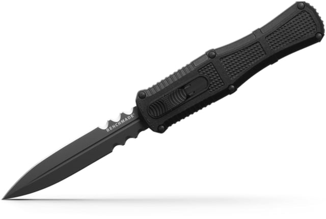 Benchmade Claymore OTF Dagger Automatic Folding Knife 3.89in CPM-D2 Steel Dagger Blade Serrated Grivory Black - Benchmade