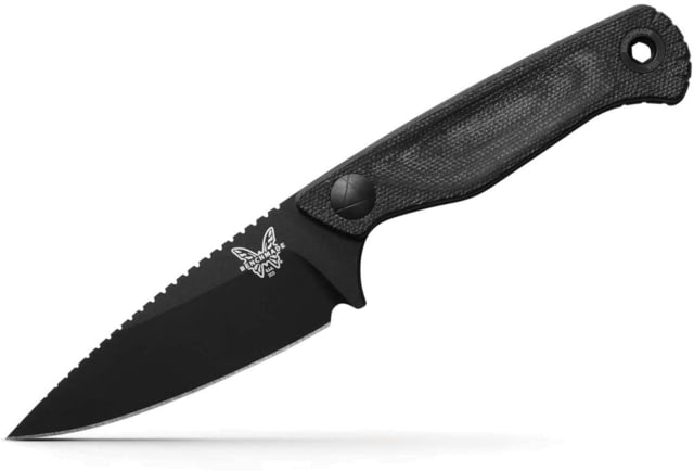 Benchmade Dacian Fixed Blade Knife 3.54 in CPM MagnaCut Stainless Steel Spear Point Blade Micarta Black Canvas Black Sheath