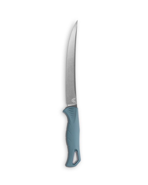 Benchmade Water Fishcrafter Fixed Blade Knife 7 in CPM MagnaCut Stainless Steel Trailing Point Santoprene Depth Blue