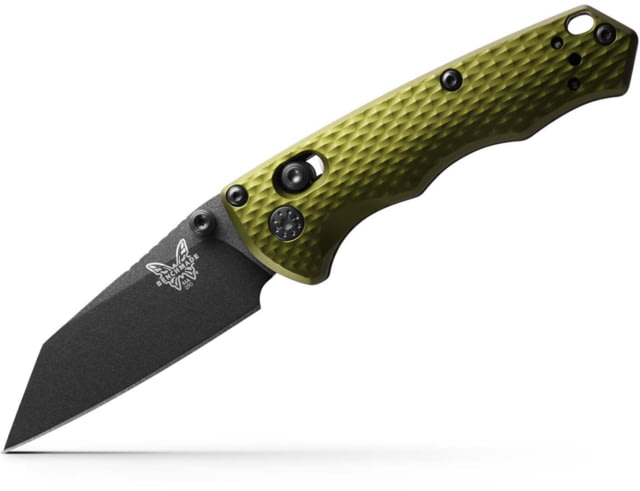 Benchmade Full Immunity Folding Knife Axis Stud 2.5in CPM-M4 Wharncliffe Blade Aluminum Woodland Green Handle