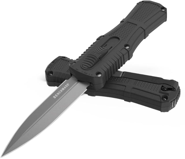 Benchmade Mini Claymore OTF Dagger Automatic Folding Knife 3.02in CPM-D2 Steel Dagger Blade Black Handle