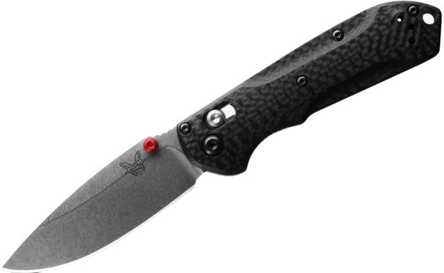 Benchmade Mini Freek Folding Knife 3in CPM-S90V Stainless Steel Drop Point Blade Carbon Fiber 3K Twill Black Handle
