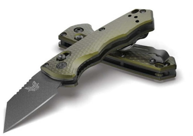 Benchmade Partial Immunity Folding Knife 1.95in CPM-M4 Steel Warnclife Blade Woodland Green - Benchmade