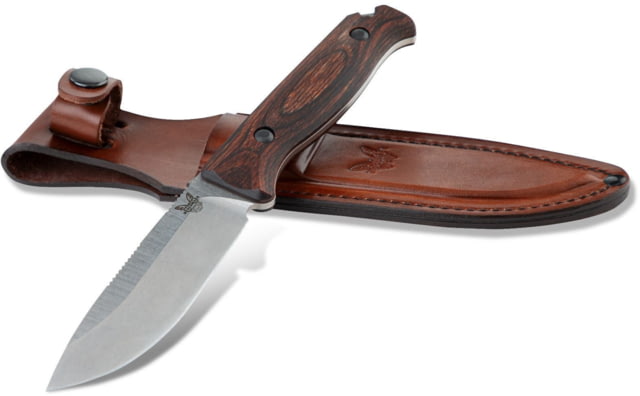 Benchmade Hunt Saddle Mountain Skinner Fixed Blade Knife 4.2 in CPM-S30V Drop Point Wood Wood