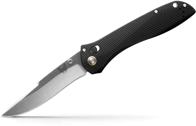 Benchmade Seven Ten Folding Knife 4in M390 Stainless Steel Recurve Drop-Point 6061-T6 Aluminum Black