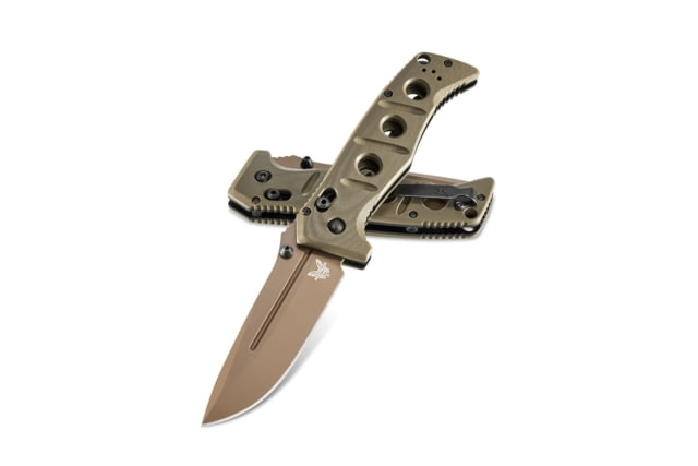 Benchmade Sibert Adamas Axis Stud Folding Knife 3.82in CPM-CruWear Steel Drop Point Flat Earth Coated Blade Contoured G10 Olive Drab Handle