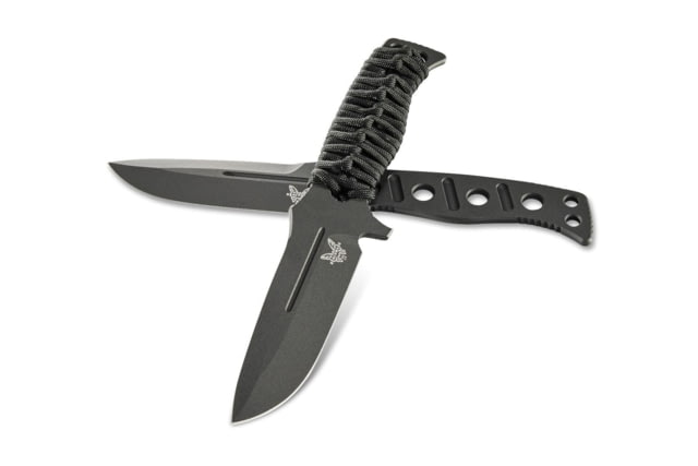 Benchmade Sibert Adamas Chord Fixed Blade Knife 4.2in CPM-CruWear Steel Drop Point Black Coated Blade Steel Handle - Benchmade
