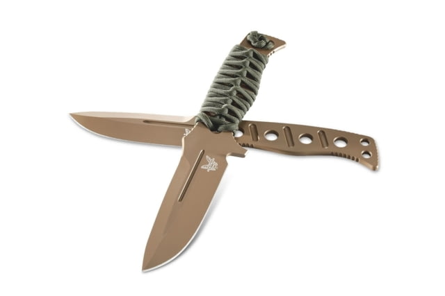 Benchmade Sibert Adamas Chord Fixed Blade Knife 4.2in CPM-CruWear Steel Drop Point Flat Earth Coated Blade Steel Handle - Benchmade