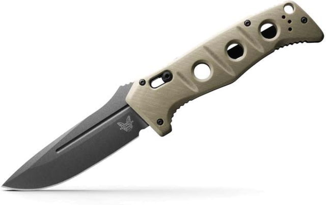 Benchmade Sibert Auto Adamas Axis Stud Automatic Folding Knife 3.8in CPM-CruWear Steel Drop Point Grey Coated Blade G10 Handle - Benchmade