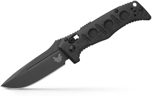 Benchmade Sibert Mini Auto Adamas Automatic Folding Knife 3.25in CPM MagnaCut Drop Point Black G10 Handle - Benchmade