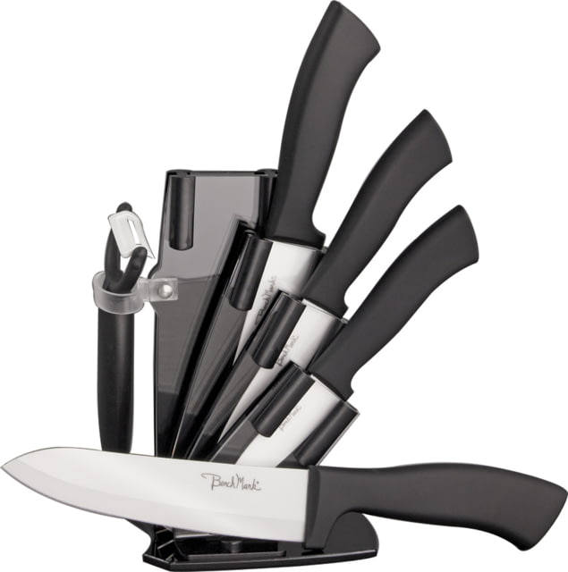 Benchmark Ceramic Kitchen Knife Set Black rubber handle - Benchmark