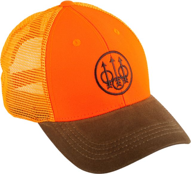 Beretta Upland Trucker Hat - Men's Tobacco/Blaze Orange One Size
