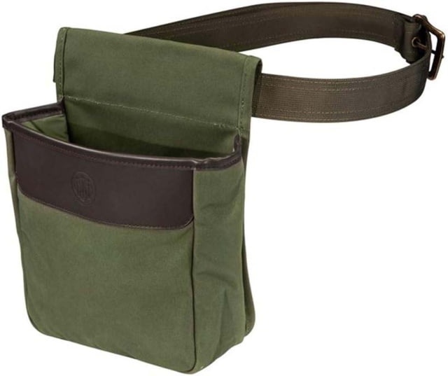 Beretta Waxwear Shell Pouch, Green, Cotton/Leather, Capacity 50 Rounds, BS961020610076 by USA Beretta Ammo Pouches