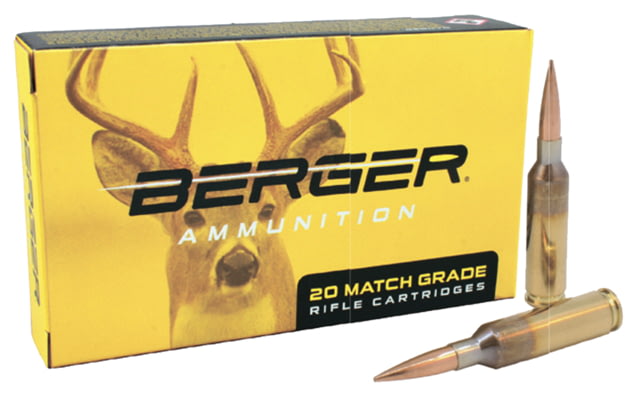 Berger Elite Hunter .6mm Creedmoor 108 Grain Open Tip Grain Brass Rifle Ammo 20 Rounds ger Elite Hunter .6mm Creedmoor 108 Grain Open Tip Grain Brass Rifle 20 Rounds Ammo