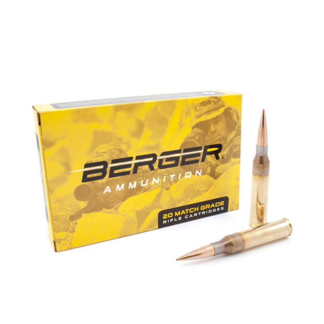 Berger Hybrid .338 Lapua Magnum 300 grain Hybrid Tactical Open Tip Match Brass Centerfire Rifle Ammo 20