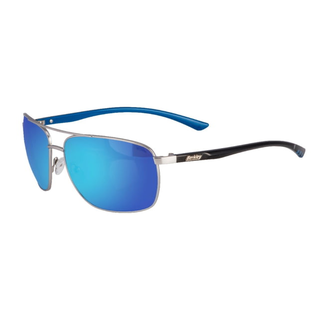 Berkley BER002 Sunglasses Silver Frame Blue Mirror Grey Base Lens - Berkley
