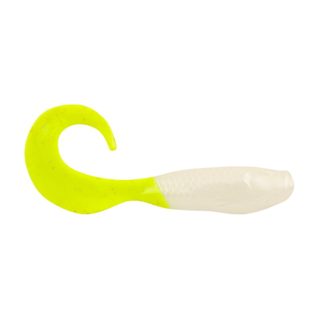 Berkley Gulp Minnow Grub Soft Bait 3in Pearl White/Chartreuse