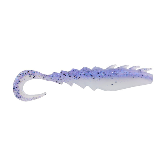 Berkley Gulp Saltwater Nemesis Prawn Curl Tail Soft Bait 4in 4 Pack Violet Haze Fleck