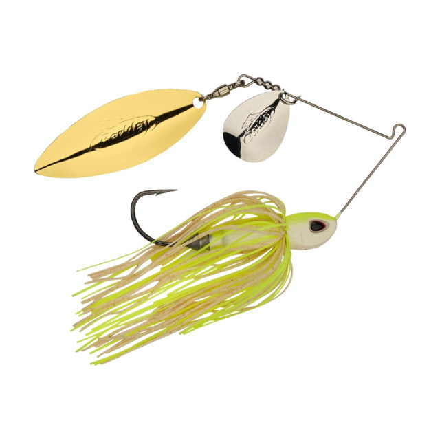 Berkley Power Blade Compact Colorado/Willow Spinnerbait 1oz White Chartreuse/Silver + Gold