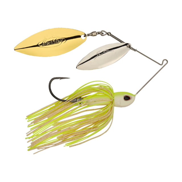Berkley Power Blade Compact Double Williw Spinnerbait 1oz White Chartreuse/Silver + Gold