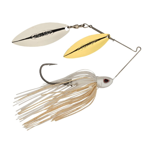 Berkley Power Blade Compact Double Williw Spinnerbait 3/4oz White/Gold + Silver