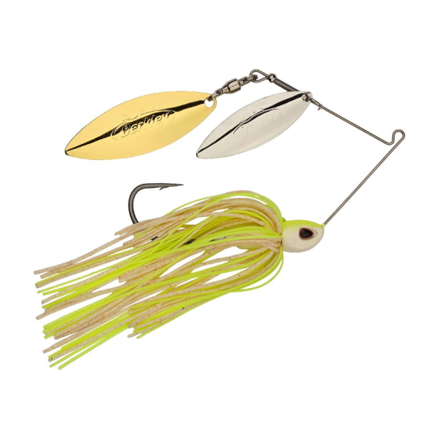 Berkley Power Blade Compact Double Williw Spinnerbait 3/8oz White Chartreuse/Silver + Gold