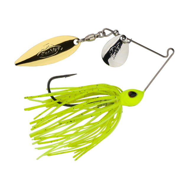 Berkley Power Blade Standard Colorado/Willow Spinnerbait 3/16oz Chartreuse/Silver + Gold