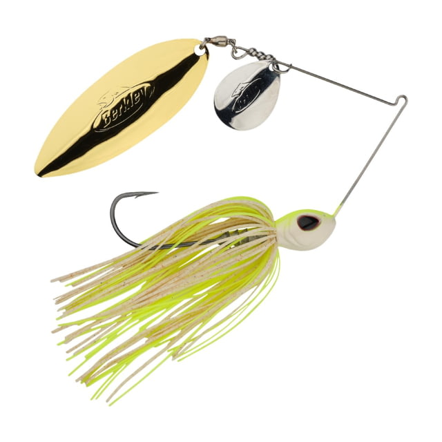 Berkley Power Blade Standard Colorado/Willow Spinnerbait 3/4oz White Chartreuse/Silver + Gold