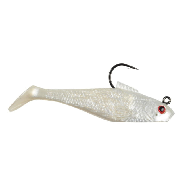 Berkley PowerBait Pre-Rigged Swim Shad Soft Bait 3in 5 Pack Pearl Red Eye