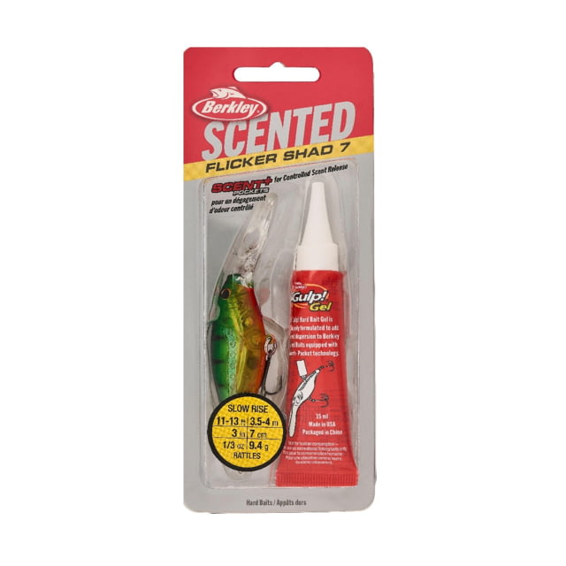 Berkley Scented Flicker Shad Hard Bait Crankbait Flashy Perch 7