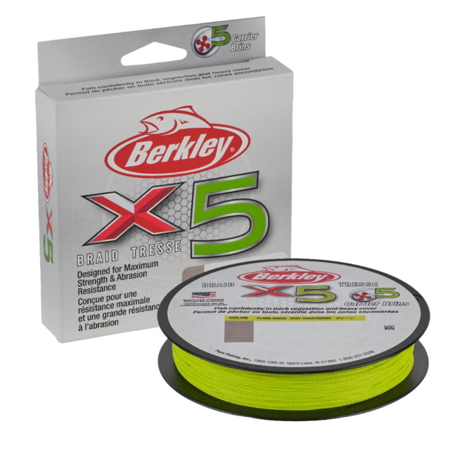 Berkley x5 Braid 6lb 164yd Flame Green 0.008 in/0.20 mm