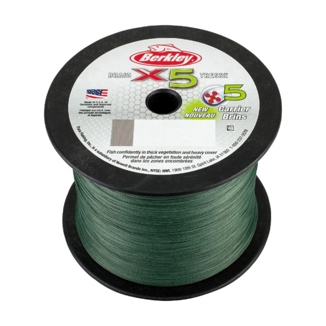 Berkley Berkley x5 Braid Superline 0.17mm class/0.007in class 20lb test/37 lbC/17.0kg 2188yd/2000m 8lb Low-Vis Green X5BBK20-22 Low-Vis Green 0.007 in/0.17 mm - $159.99 at Optics Planet