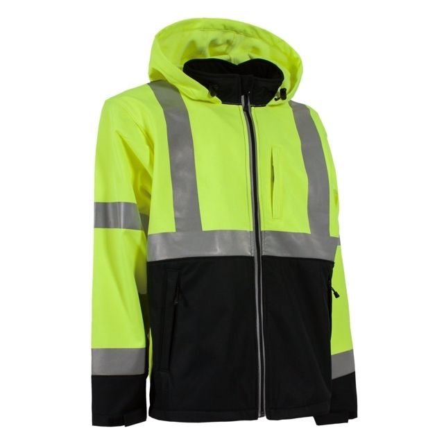 Berne Hi-Vis Type R Class 3 Softshell Jacket - Men's, Yellow, Extra Large, Tall, 92021354781