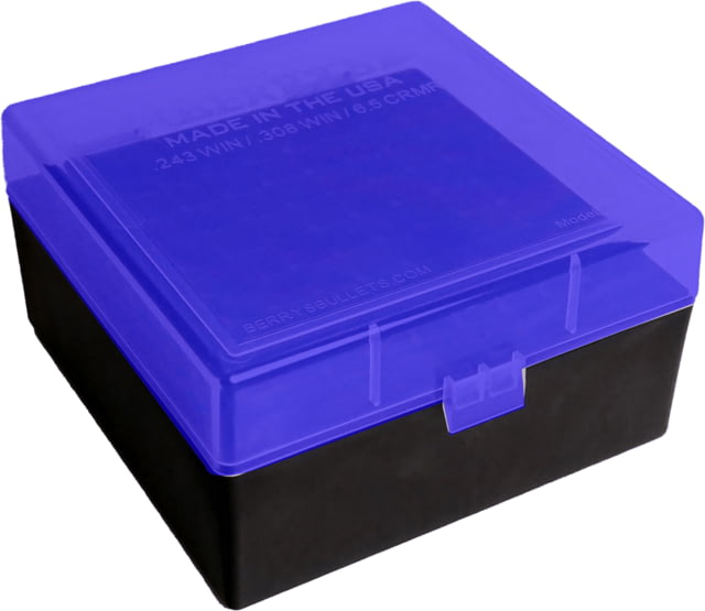 Berry's Ammo Box Blue/Black Polypropylene 100rd - Berry's Manufacturing