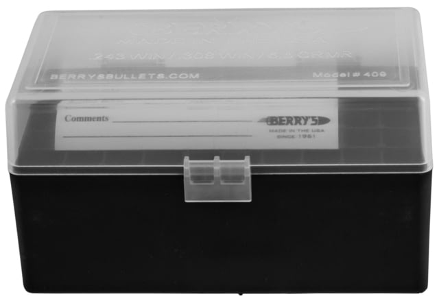Berrys 49 Ammo Box 38 Win243 Win 5rd Clear Lid W/Black Bottom