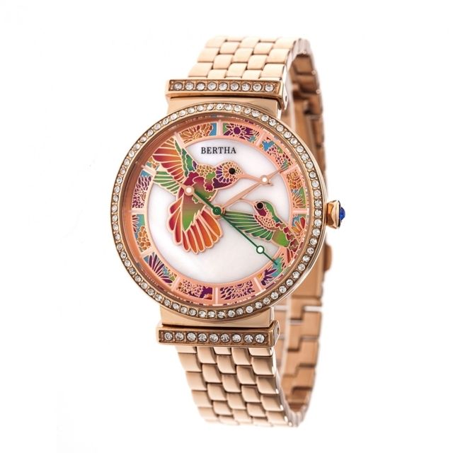 Bertha Emily MOP Bracelet Watch, Rose Gold, BTHBR7803
