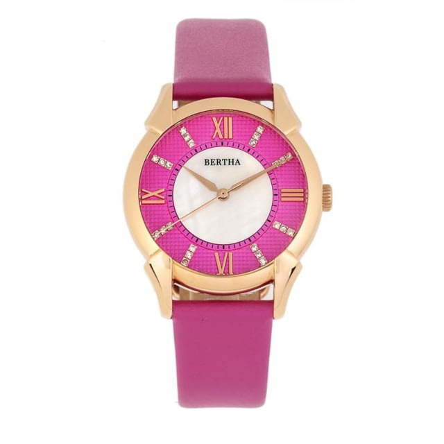 Bertha Ida Mother-of-Pearl Leather-Band Watch, Pink - Women's, BTHBS1206