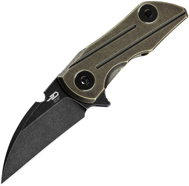 Bestech Knives 2500 Delta Framelock Bronze Folding Knife 2.5" black stonewash finish S35VN stainless blade Bronze titanium handle - Bestech Knives
