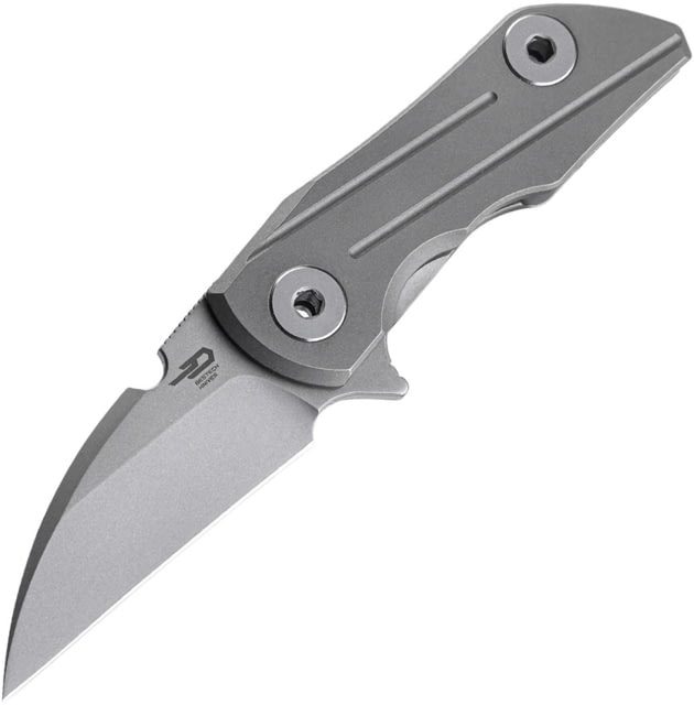 Bestech Knives 2500 Delta Framelock Sandblast Folding Knife 2.5" sand blast finish S35VN stainless blade Sand blast finish titanium handle - Bestech Knives
