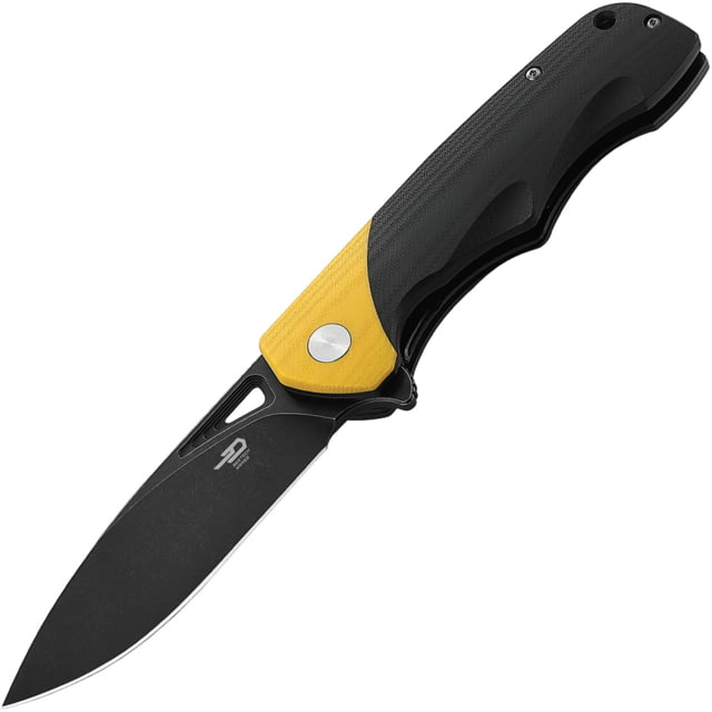 Bestech Knives Airstream Linerlock 3.75 in Folding Knife Black and yellow G10 - Bestech Knives