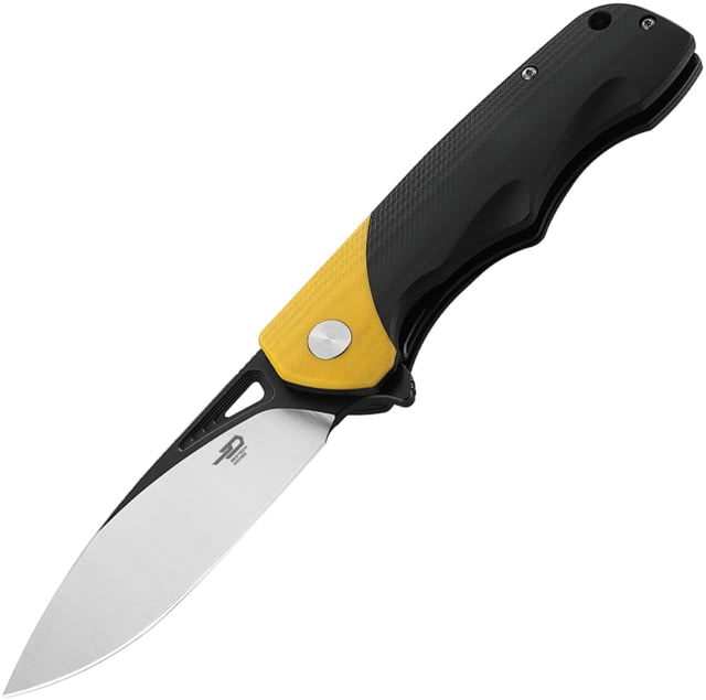 Bestech Knives Airstream Linerlock 3.75 in Folding Knife Black and yellow G10 - Bestech Knives