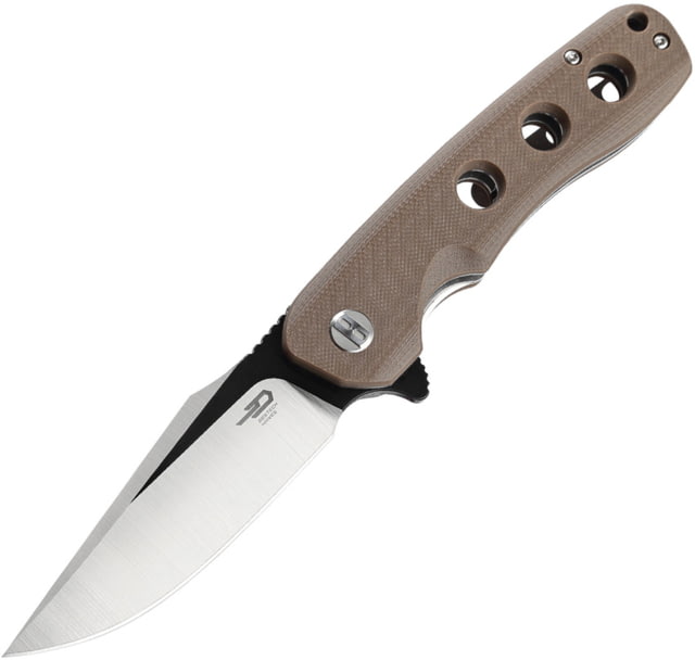 Bestech Knives Arctic Linerlock Folding Knife 3.5in D2 tool steel blade Brown G10 handle - Bestech Knives