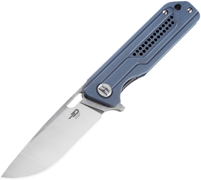 Bestech Knives Circuit Linerlock Folding Knife 3.25" titanium coated K110 tool steel blade Blue-Gray G10 handle - Bestech Knives