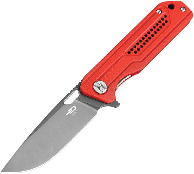 Bestech Knives Circuit Linerlock Red Folding Knife 3.25" gray titanium coated K110 tool steel blade Red G10 handle - Bestech Knives