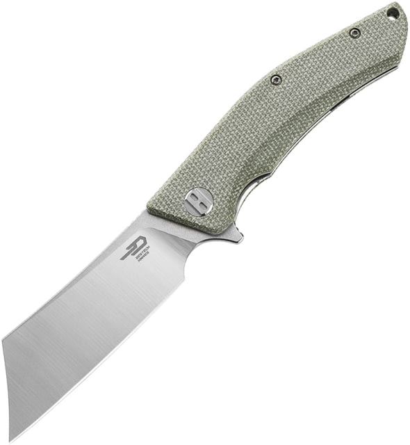 Bestech Knives Cubis Linerlock 3.13 in Folding Knife Beige canvas micarta - Bestech Knives