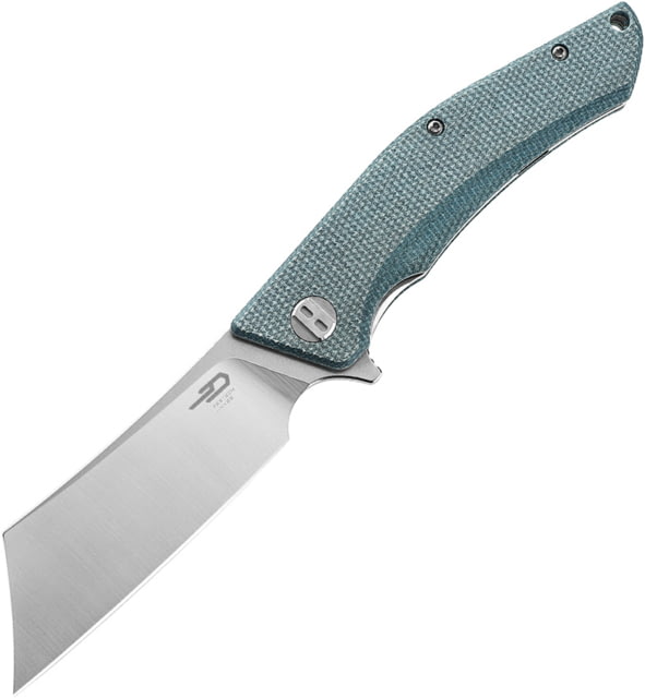 Bestech Knives Cubis Linerlock 3.13 in Folding Knife Blue canvas micarta - Bestech Knives