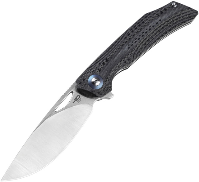 Bestech Knives Falko Linerlock CF Folding Knife 3.75" satin finish 154CM stainless blade Black G10 and carbon fiber handle - Bestech Knives