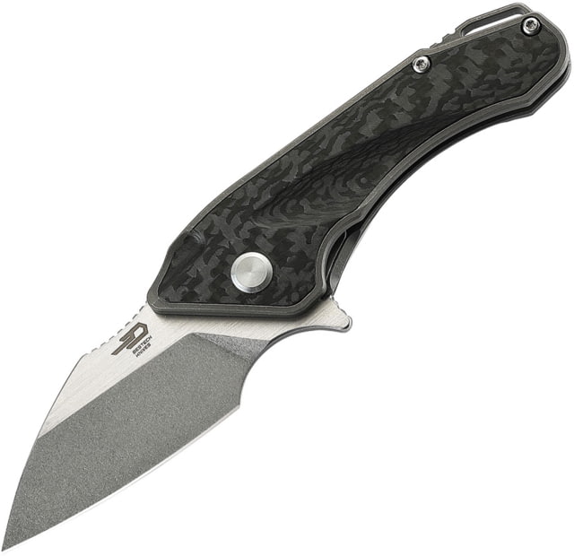 Bestech Knives GOBLIN Framelock CF Folding Knife 2.25" stonewash and satin finish S35VN stainless b Carbon fiber handle - Bestech Knives